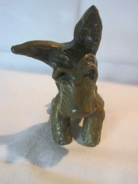 Vintage bronzed metal Scottish Terrier Scottie dog figurine, Art Deco styling 3