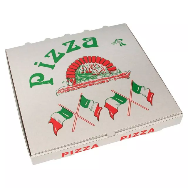 50 PAPSTAR Pizzakartons Cellulose eckig 33x33x4cm Italienische Flagge 15200