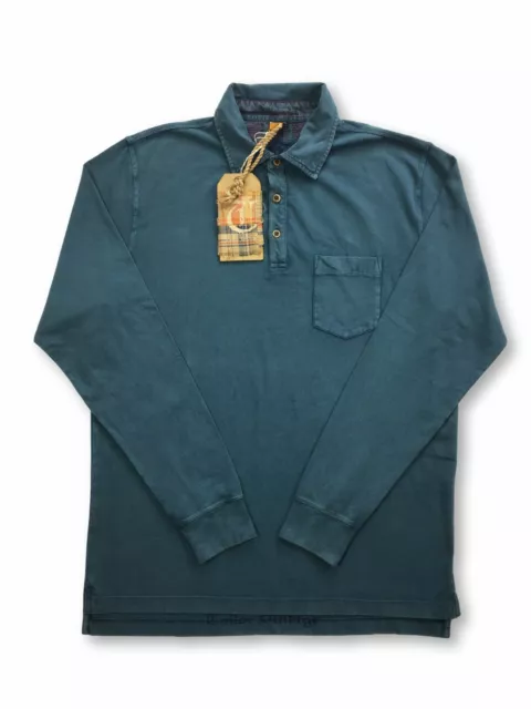 Tailor Vintage polo in teal FAULTY M