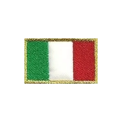 TOPPA PATCH TERMOADESIVA Tessuto Ricamato Oro Lurex Tondo Bandiera Scritta  Itali EUR 3,50 - PicClick IT