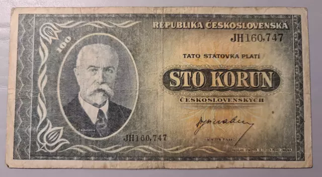 Czechoslovakia 100 sto Korun Banknote ND (1945)