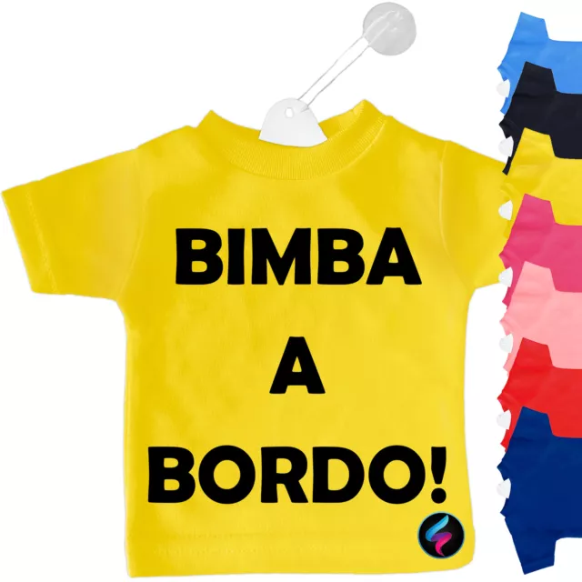 Mini t-shirt per macchina personalizzata bimba a bordo bimbo a bordo