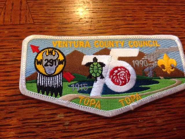 MINT OA Flap 75th Anniversary Lodge 291 Topa Topa White Border