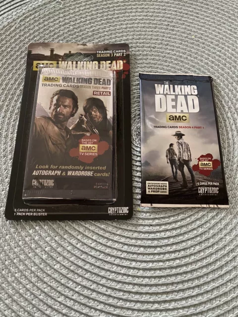 2014 & 2016 AMC Cryptozoic The Walking Dead Seasons -New -Sealed Foil Packs!!