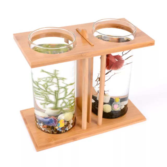 Mini Fish Tank Goldfish Betta Aquarium With Small LED Light Home Desktop Decor 3