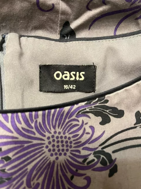 Oasis Women’s Dress 16/42 Fully Lined Cotton Blend Sleeveless back zipper 3