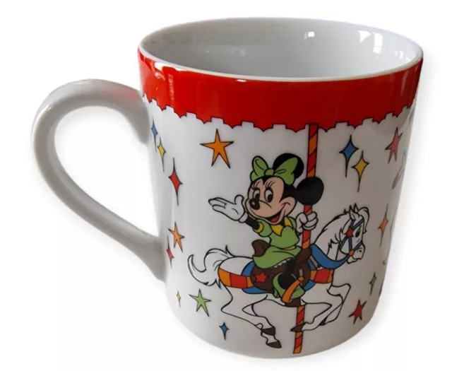 Vintage Disneyland Walt Disney Mickey Minnie Donald Karussell Keramik Tasse Becher 70er Jahre