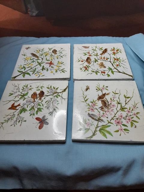 Four Hand Painted Minton Tiles