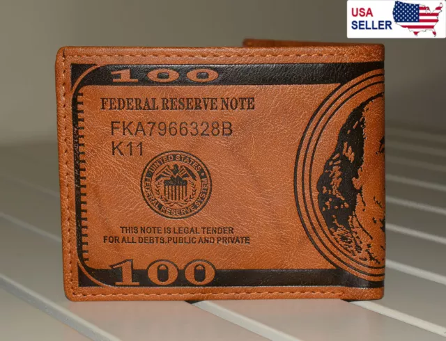 Billetera (Cartera) Nueva de Hombre, BENJAMIN FRANKLIN (Billete de 100 Dolares) 2