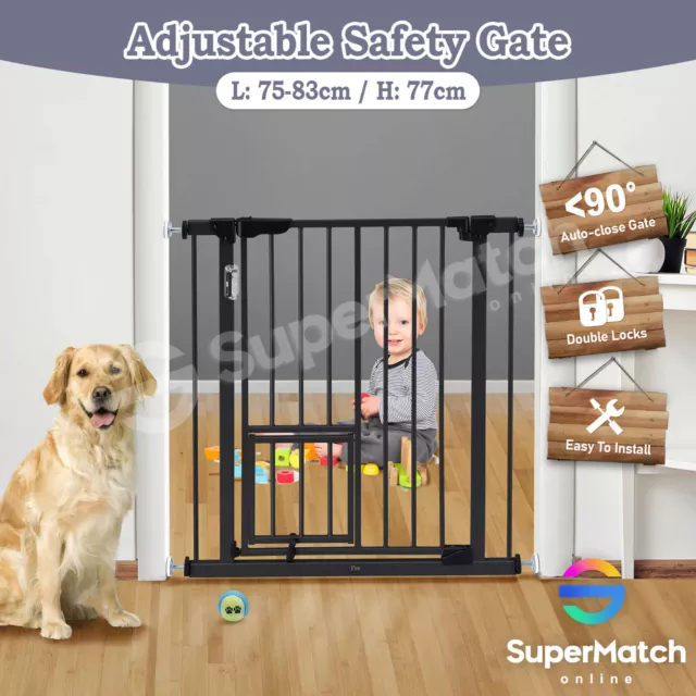 Pet Dog Safety Gate Adjustable Barrier Kids Security Guard Safe Fence for Stairs