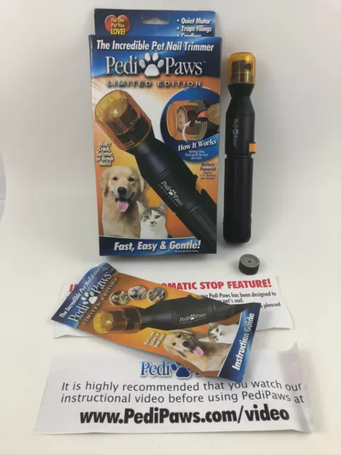 PEDI PAWS Pet Nail Trimmer For Cats Dogs Rotating Filing Head Original Box 2008