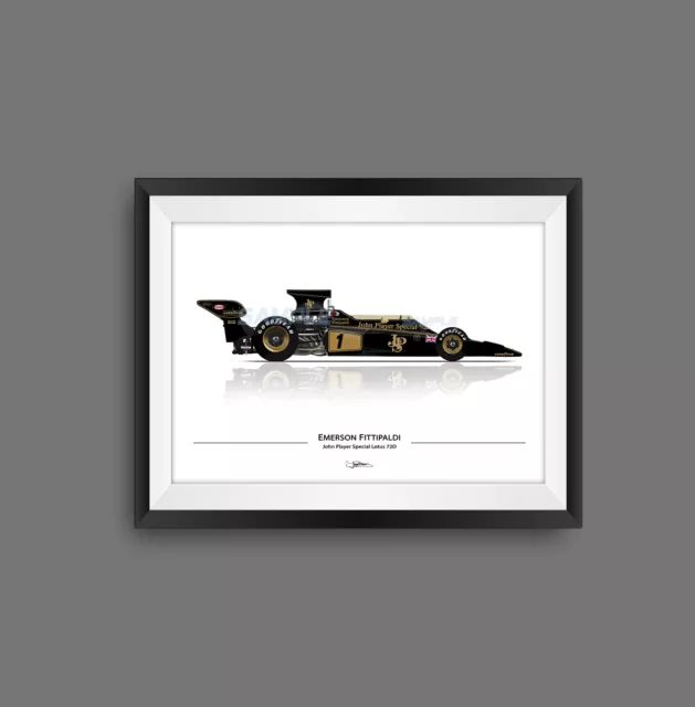 Emerson Fittipaldi Lotus 72D JPS F1 Print - Scuderia GP