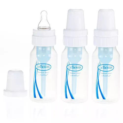 Dr Brown's Standard 3 Pack Baby Bottles 120ml with Level 1 Teats BPA Free