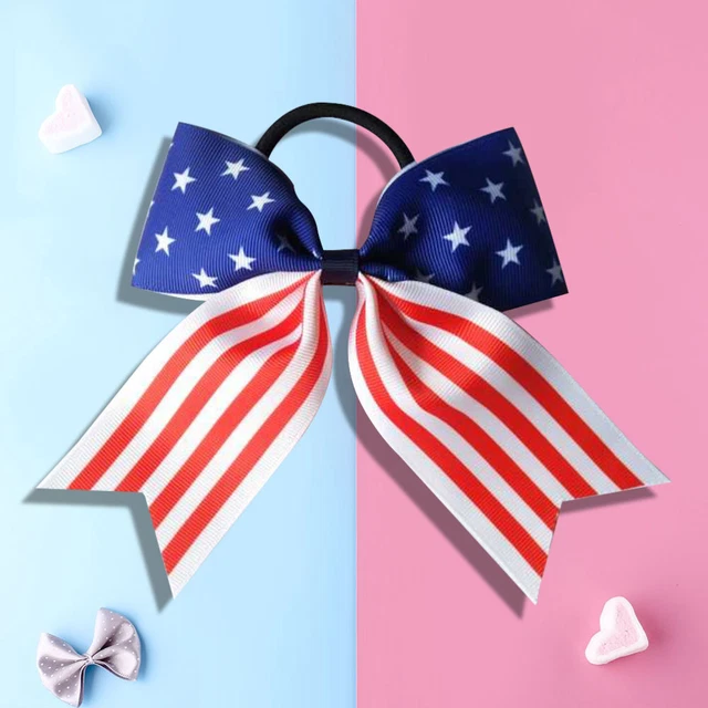 Imagen estrella goma para el cabello hermosas rayas moño streamer cinta para el cabello cola de caballo soporte