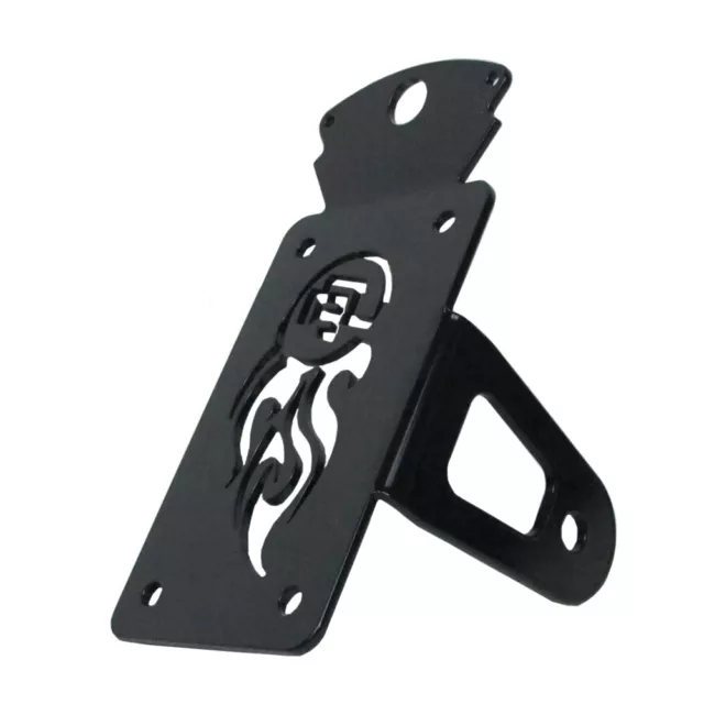 Black Iron Vertical Integrated License Plate on Swing Arm for Harley Motorcycle