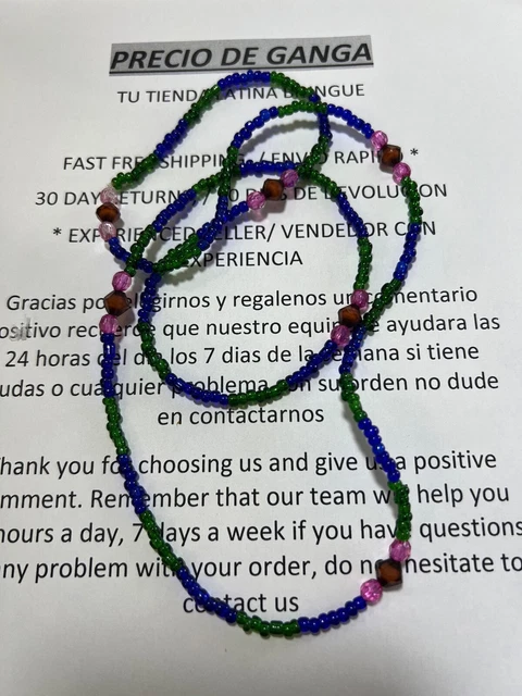 ELEKE Collar Religioso Santería IFA Yoruba/Collar Religión AZUL Y VERDE