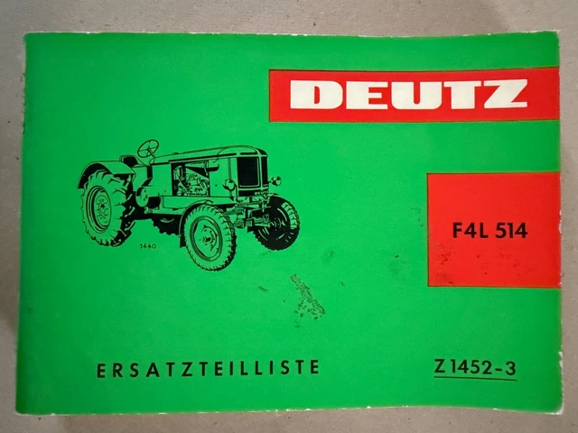 Deutz F3L 514 Schlepper 50 PS Ersatzteilliste Ersatzteilkatalog Parts List 1965 - Klöckner