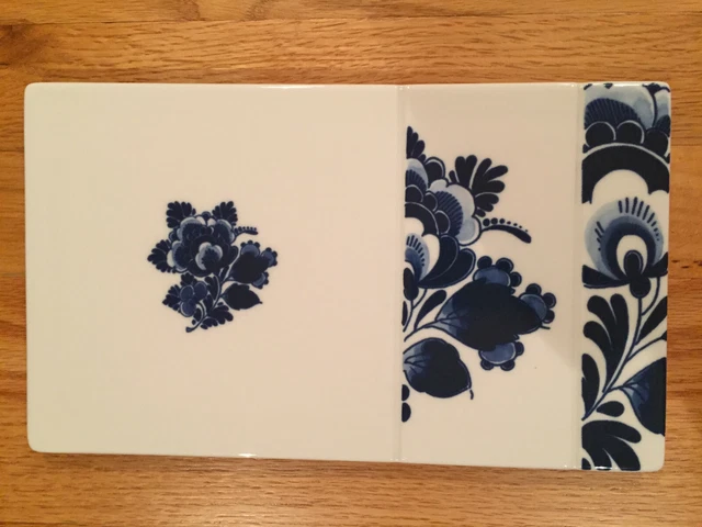 Royal Delft Blue D1653 Dutch Tile Delftware Cheese Sushi Serving Plate Tray NWOB 2