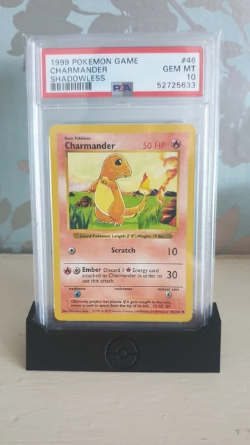 Pokemon Card 1999 Game Charmander Shadowless #46/102 Graded Psa 10 Gem Mint !!