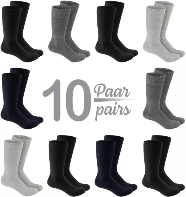 10 Pares de Calcetines para Traje Lisos Hombre Oficina 58% Algodón Caja Regalo 2