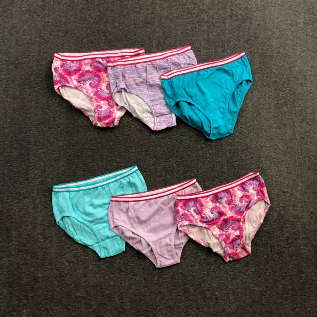 6 PACK Hanes X-Temp Girls Assorted Underwear Panties Multicolor Size Medium  NWOT 