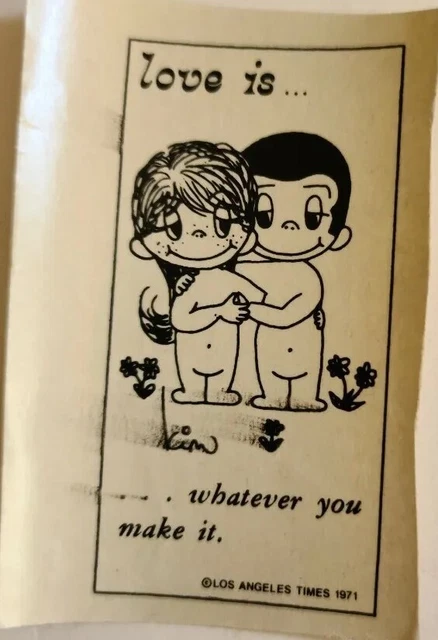 "Calcomanía de transferencia Love is Kim Casali 1971 lo que sea que lo hagas de colección 1,75"" x 3,5"
