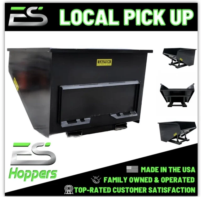 2 Yd Quick Attach Dumpster Hopper Trash-Skid Steer-Demo-Concrete-Local Pickup