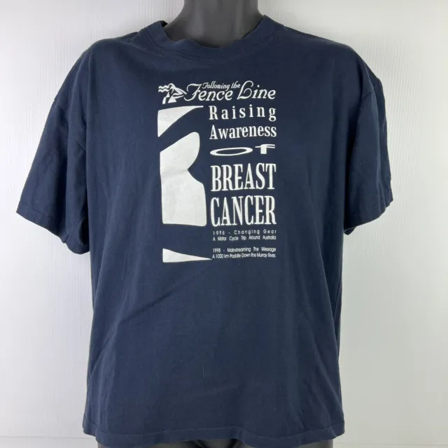 Vintage 1998 Made in Australia Breast Cancer Awareness T-Shirt Mens L