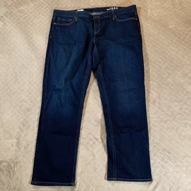 Gap Original Jeans Womens Size 16 Straight Fit Mid Rise Denim Dark