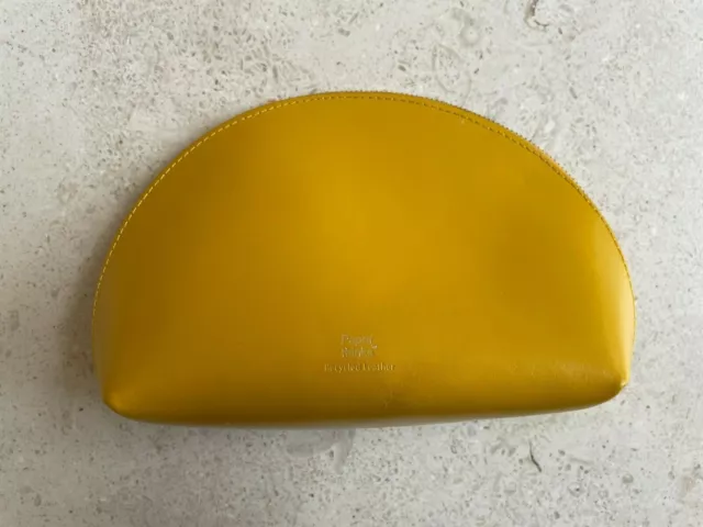 PAPERTHINKS RECYCLED LEATHER COSMETIC CASE YELLOW GOLD with ZIP 3