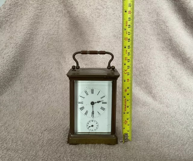 Antique Brass Mantel Carriage Clock From House Clearance