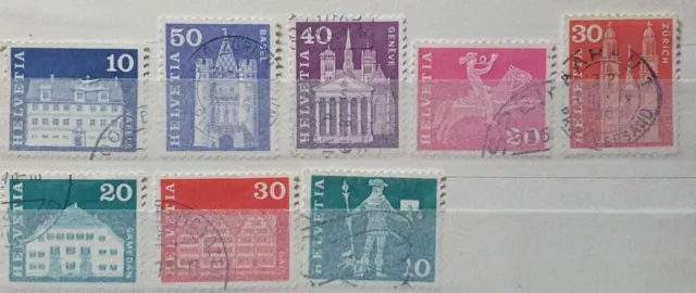 8 Werte Dauerserie Städte 80er gestempelt Konvolut Briefmarken Schweiz Sammlung