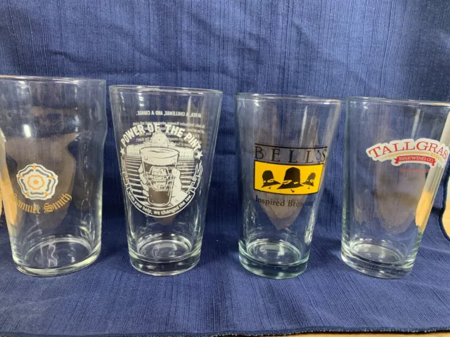 Bells Surly Tallgrass Samuel Smith Brewing Pint Beer Glass Lot of 4