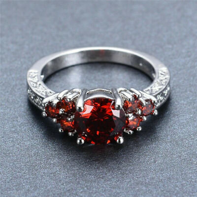 2.50 Ct Oval Cut Lab-Created Red Ruby Prong Engagement Ring 14K White Gold Over