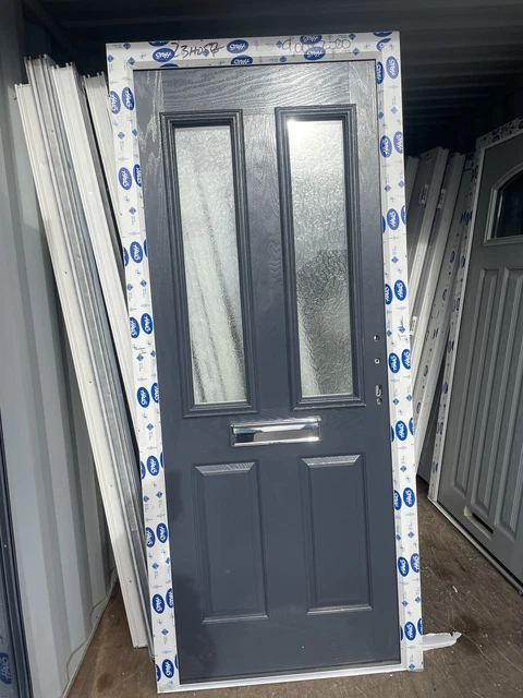 Brand New  Anthracite Grey Composite Door In white Frame 900 X 2080 Mm
