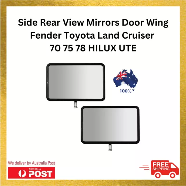 Side Rear View Mirrors Door Wing Fender Toyota Land Cruiser 70 75 78 Hilux Ute