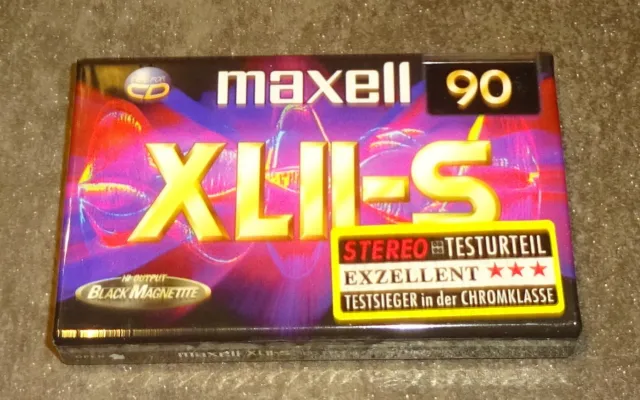 MAXELL XLII-S 90 Audiokassette 1996 TAPE SEALED NEU & OVP TOP