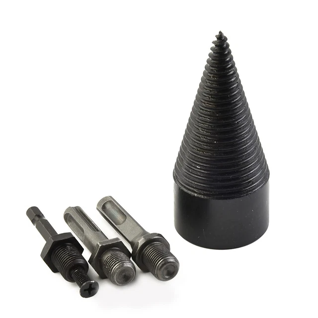 Punta Per Spaccalegna Elettrica - Set Con 3 Codoli Per Legna Da Ardere, Acciaio Carbonio, 50mm