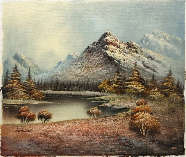 SIGNED ORIGINAL MOUNTAINOUS River Landscape Oil Painting On Canvas By ...