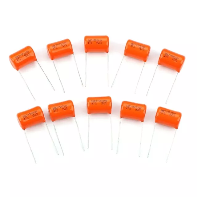 10Pcs Guitar Tone Caps Capacitors Orange Drop Capacitors 200V 715P .047uf