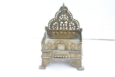 Artigianale Vecchio Originale Artigianale Ottone Jain Religioso Jali Lavoro Puja Stand Bajot 