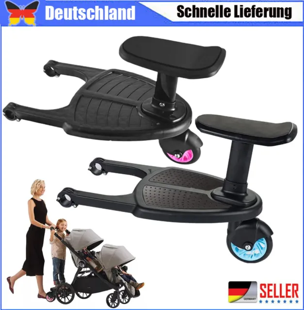 Buggy Board Kiddy mit Sitz Trittbrett 360° Rollbrett Zweirad für Kinderwagen DHL