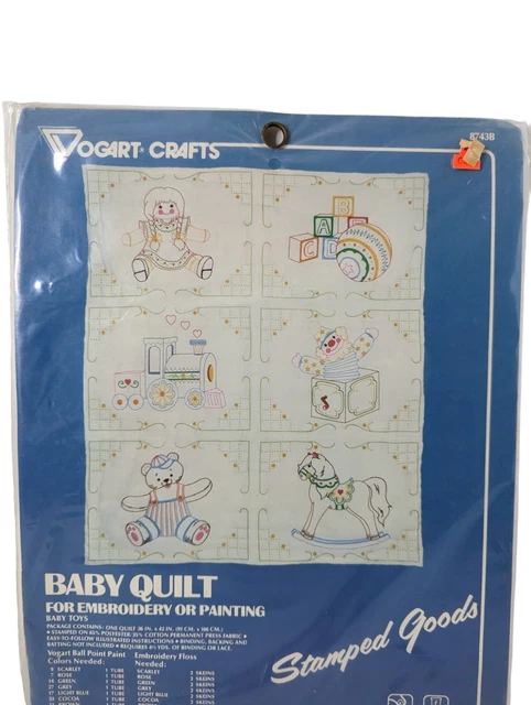 Kit artesanal de pintura bordado de pintura bordado con edredón de colección Vogart Baby Toys cuna de oso cuna estampado