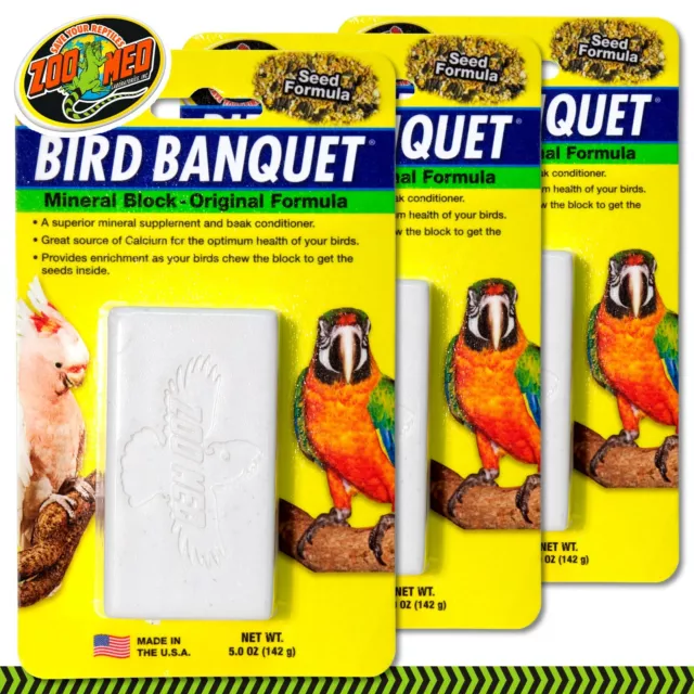 Zoo Med Oiseau Banquet 3x 142g Minérale Bloc Avec Vegetables Minéral Schnabel