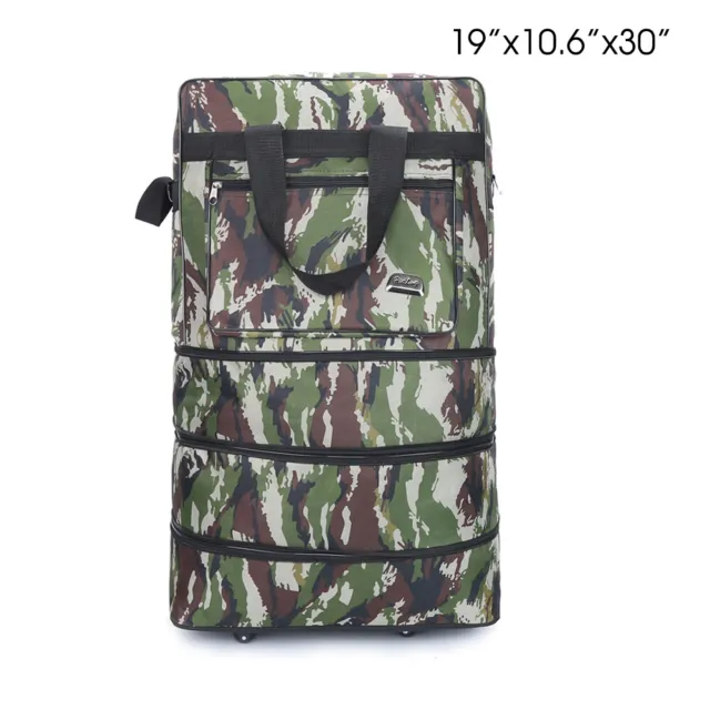 3-layer Expandable Rolling Wheeled Duffle Bag Luggage Spinner Suitcase 30 in