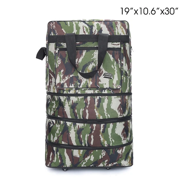 3-layer Expandable Rolling Wheeled Duffle Bag Luggage Spinner Suitcase 30 in