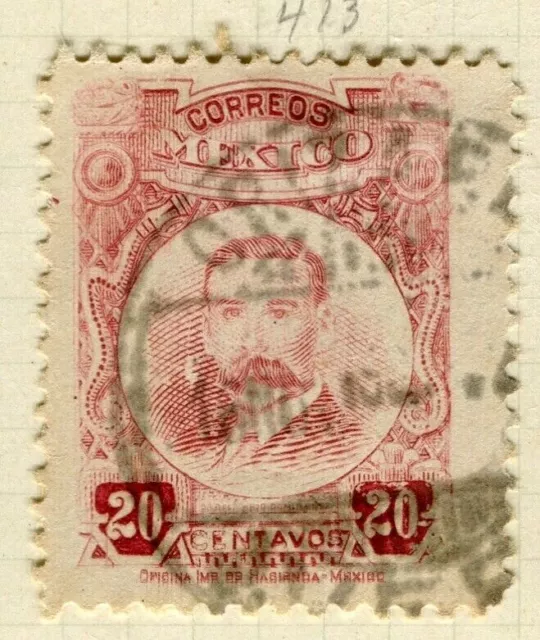 MEXICO; 1917 early Portrait issue fine used 20c. value