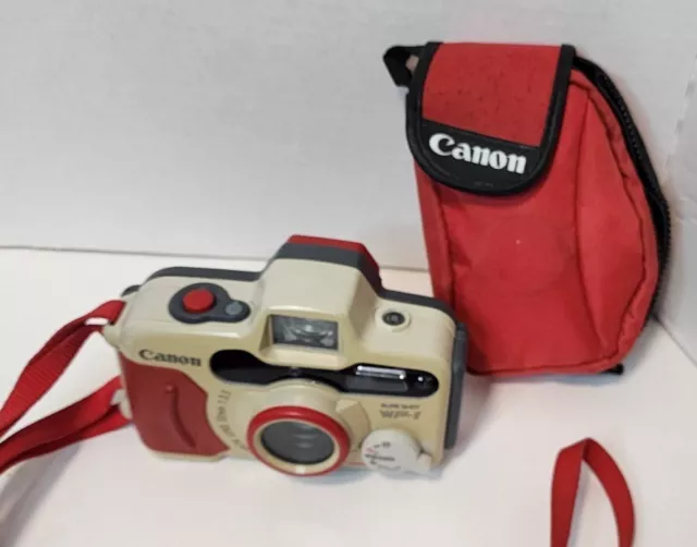 Canon Sure Shot WP-1 Waterproof 35mm Point & Shoot Camera W/Case And New Battery
