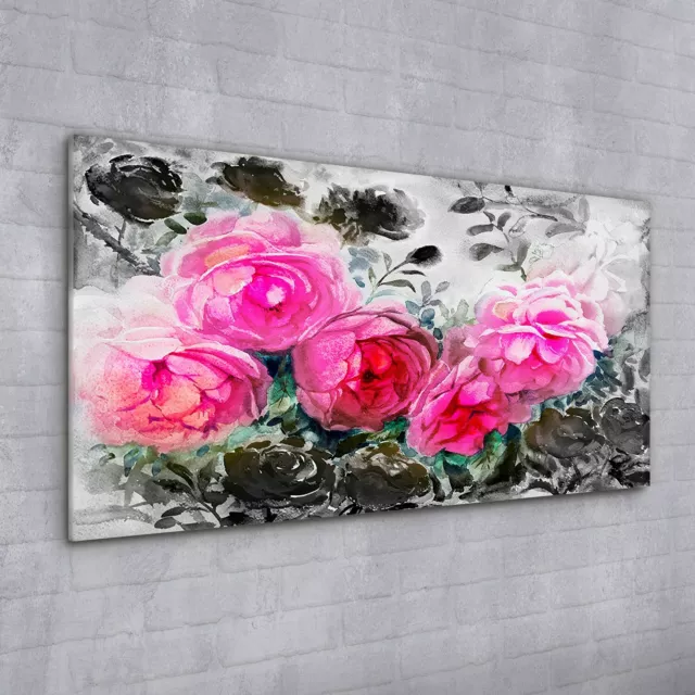 Acrylglasbild Wandbild Plexiglas 100x50 Gemälde Aquarell Blumen Landschaft