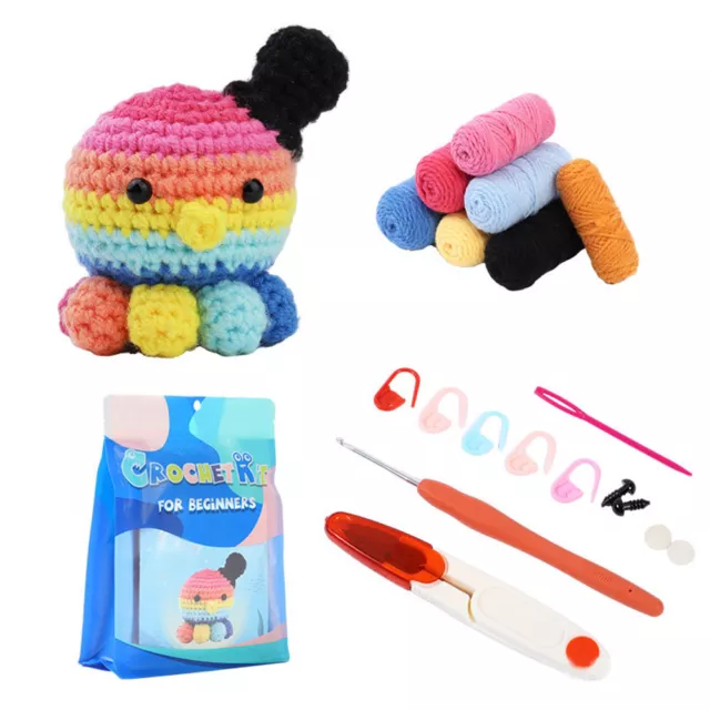 Cute Octopus Crochet Kit for Beginners with Crochet Yarn for Adult DIY Xmas Gift